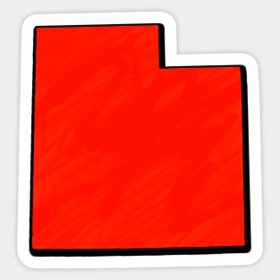 Bright Red Utah Outline Sticker